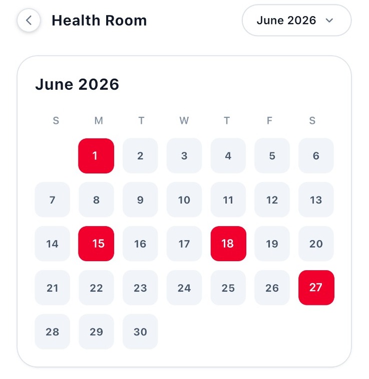 Health room heatmap